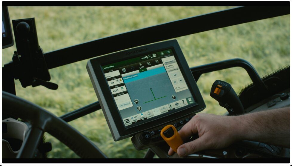 The in-cab display showing a variable-rate map